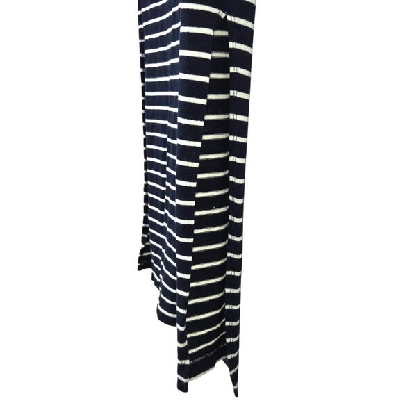 Gap Womens Striped Maxi Skirt M Cotton Black & White High Side Slits - Picture 4 of 7